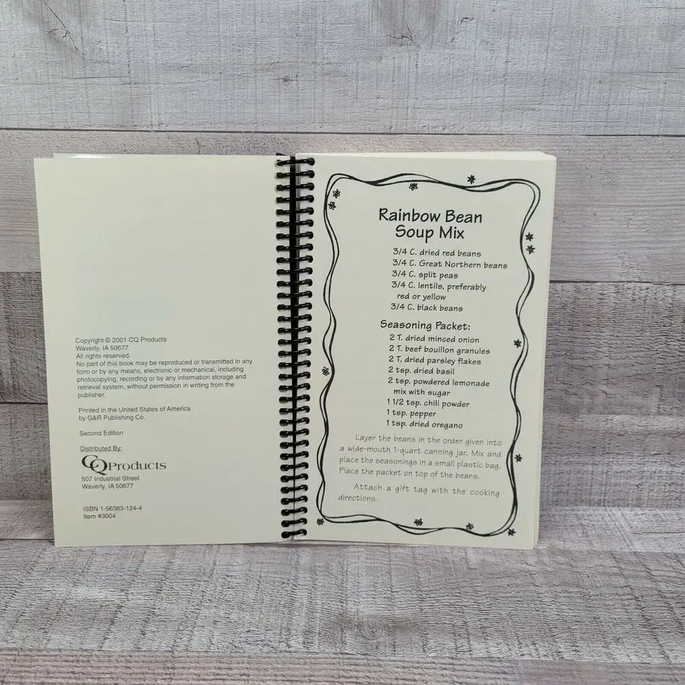 Mason Jar Recipe Book Gifts in a Jar Create Soup Mix Winter Holiday Gifts